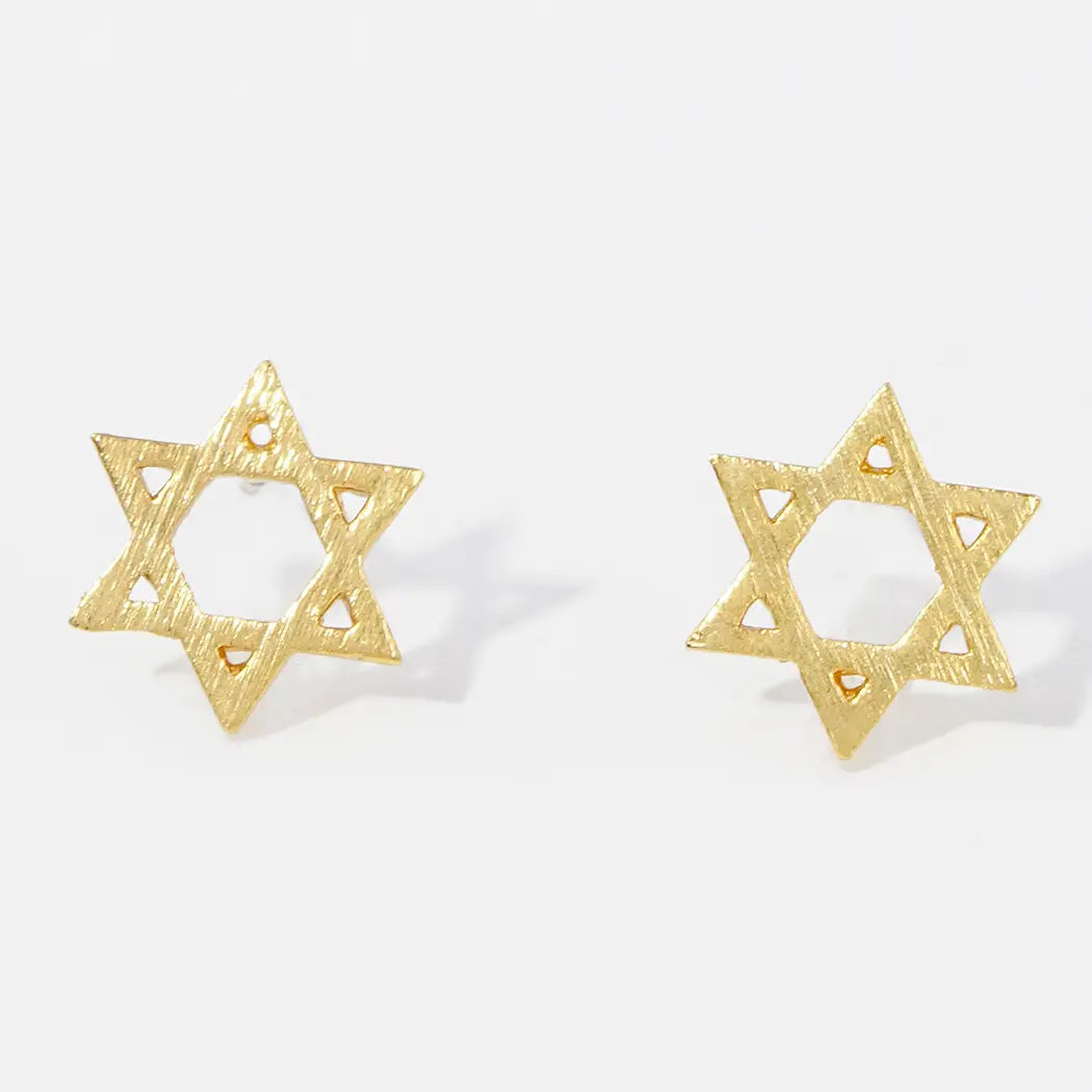 Gold Dipped Star of David Earrings