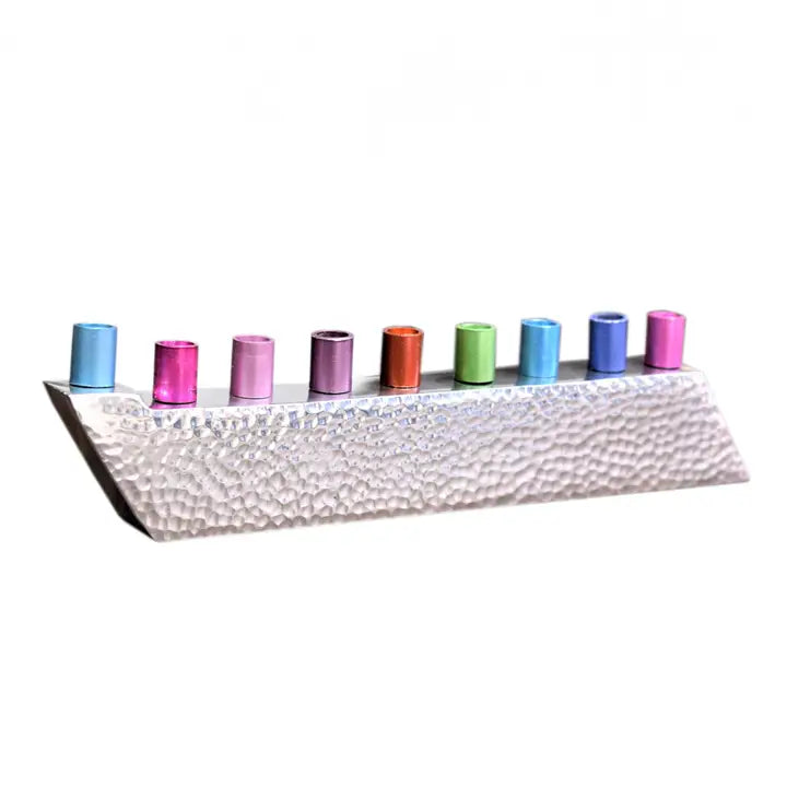Colourful Hammered Menorah
