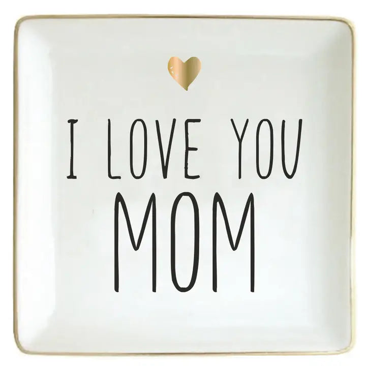 Ceramic I Love You Mom Trinket Dish
