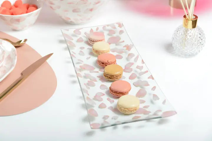 Glass Rose Petal Tray