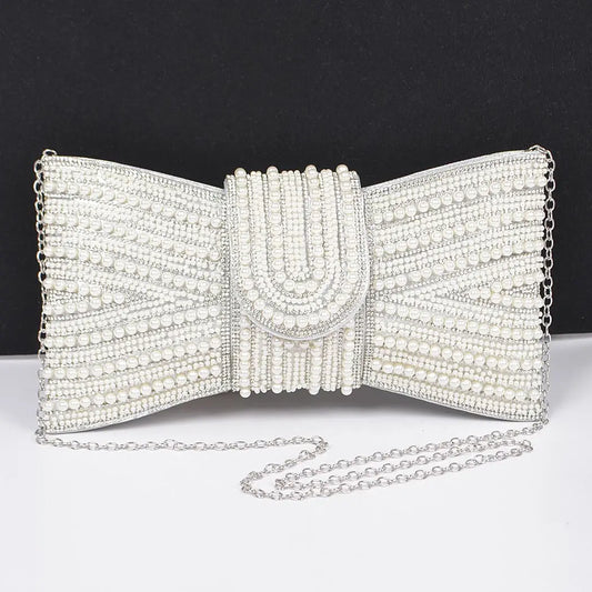 Rhinestone and Pearl Clutch