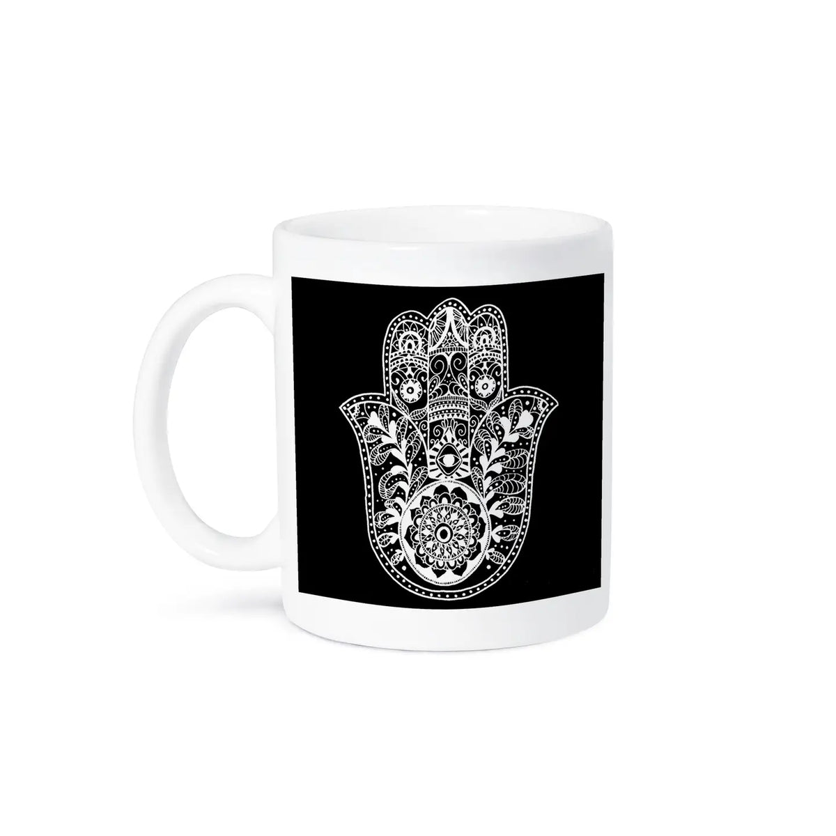 Mug - Black & White Hamsa