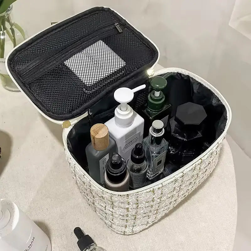 Black Tweed Makeup Bag