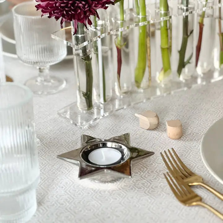 Silver Star Tealight Holder