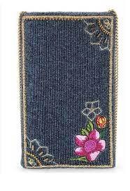 Mary Frances Lip Service Floral Cell Phone Crossbody Purse