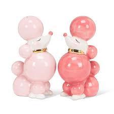Ceramic Pink Poodle Salt & Pepper