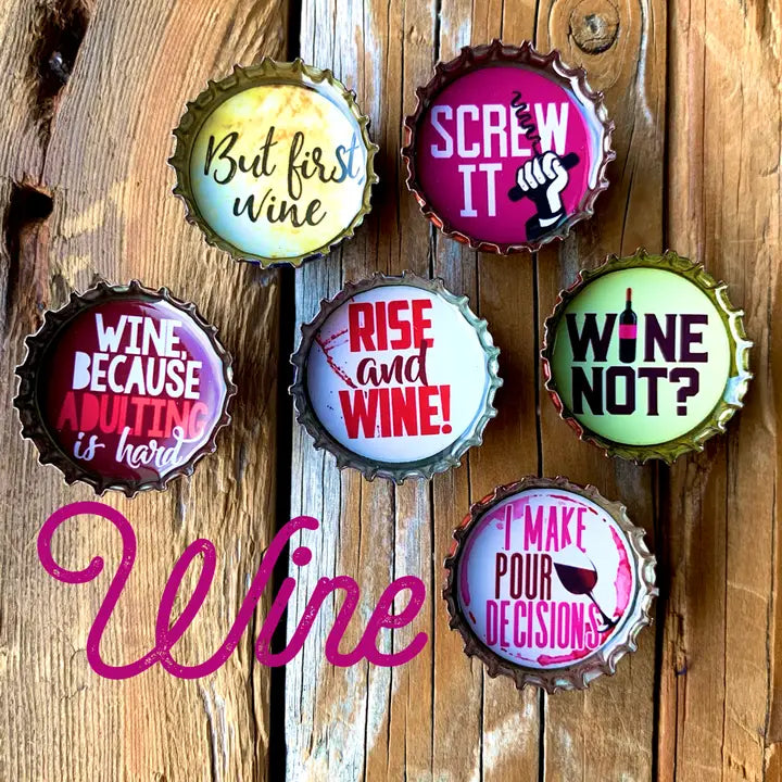 Set of 6 Wine Magnet Set