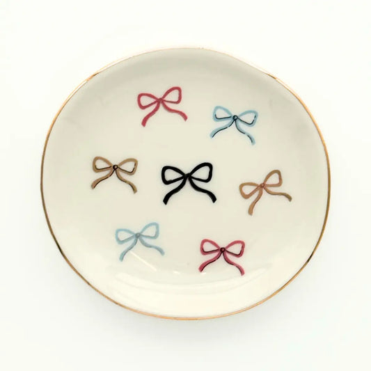 Trinket Tray - Multi Colour Bow