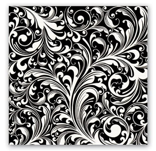 Michel Design Works Black Florentine Luncheon Napkin