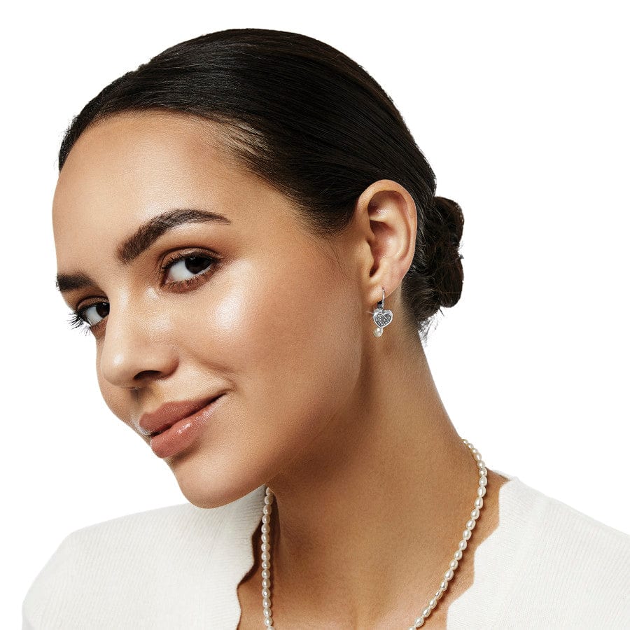 Brighton Meridian Zenith Heart Pearl Leverback Earrings