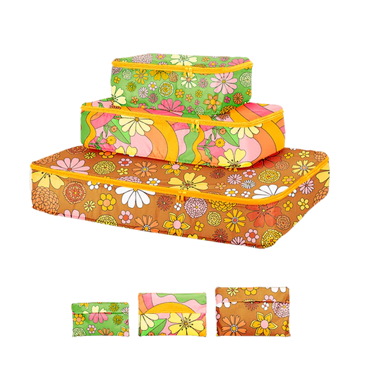 Packing Cube Set -Groovy Flower