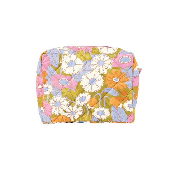 Large Flower Puffer Cosmetic Bag