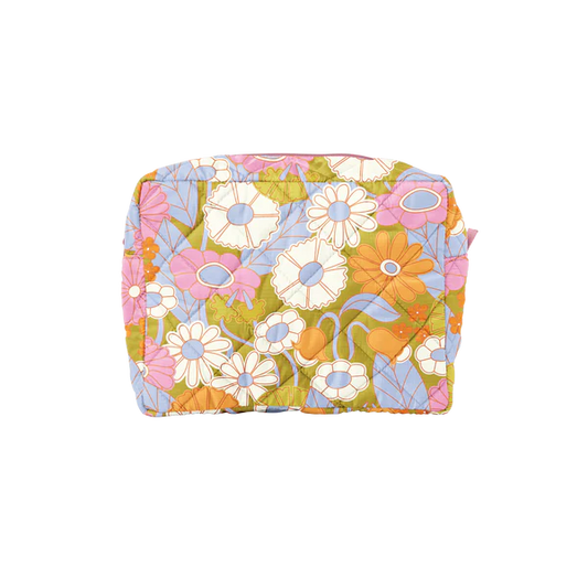 Large Flower Puffer Cosmetic Bag