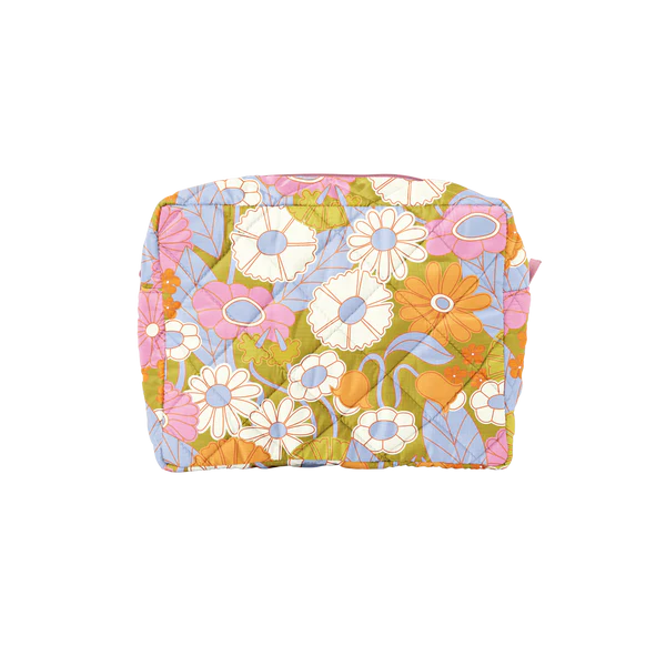 Large  Flower Puffer Cosmetic Bag