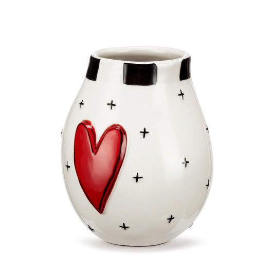 Ceramic Red Mini Heart Vase