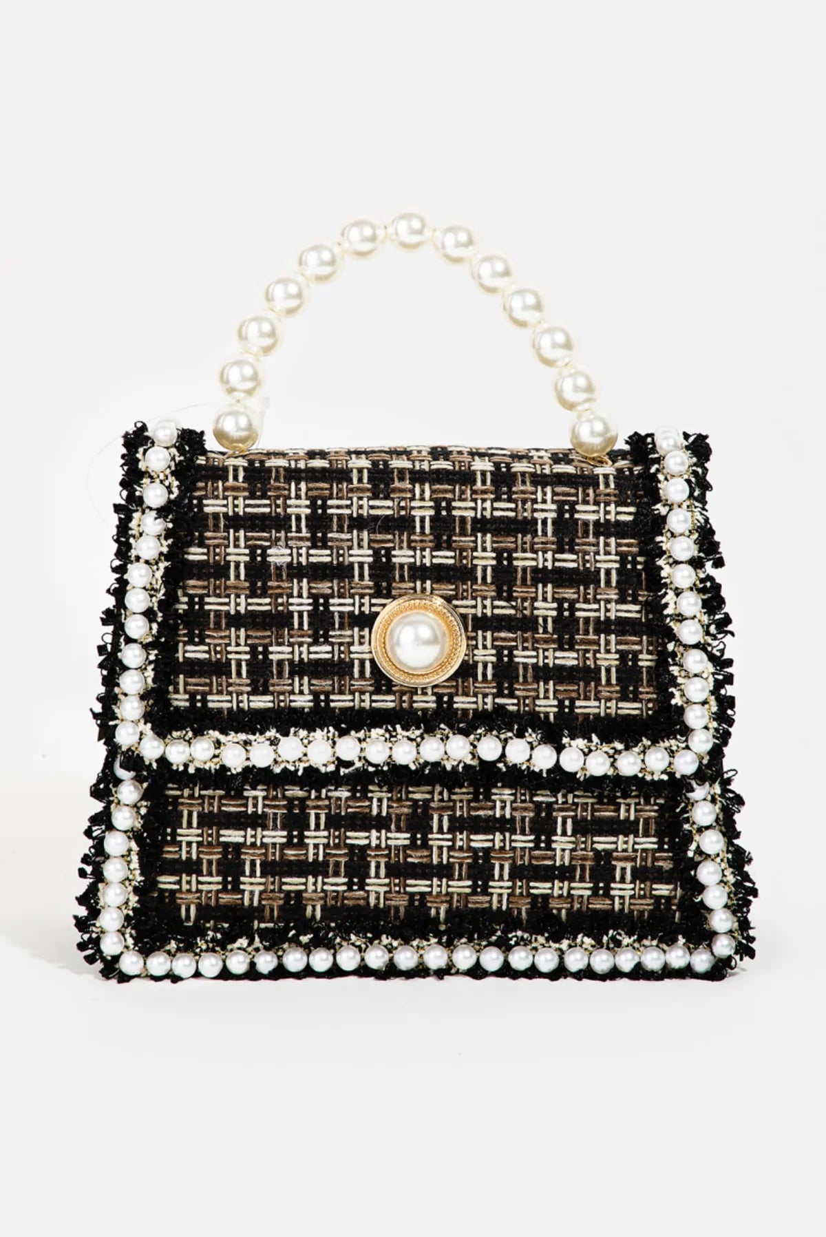 Woven Pearl Studded Bag