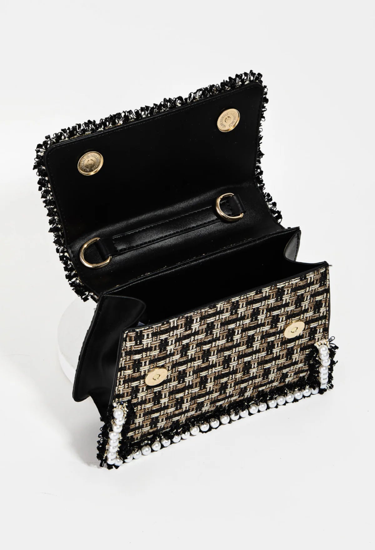 Woven Pearl Studded Bag