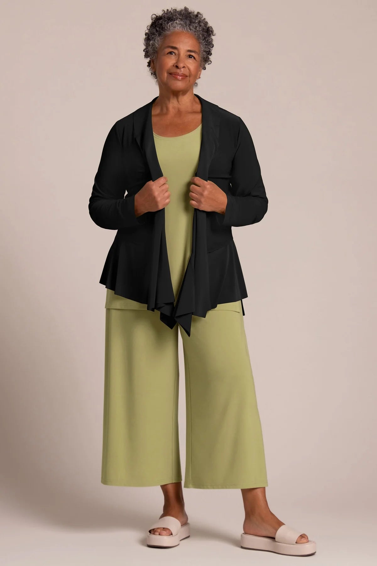 Sympli Splice Roll Neck Cardigan
