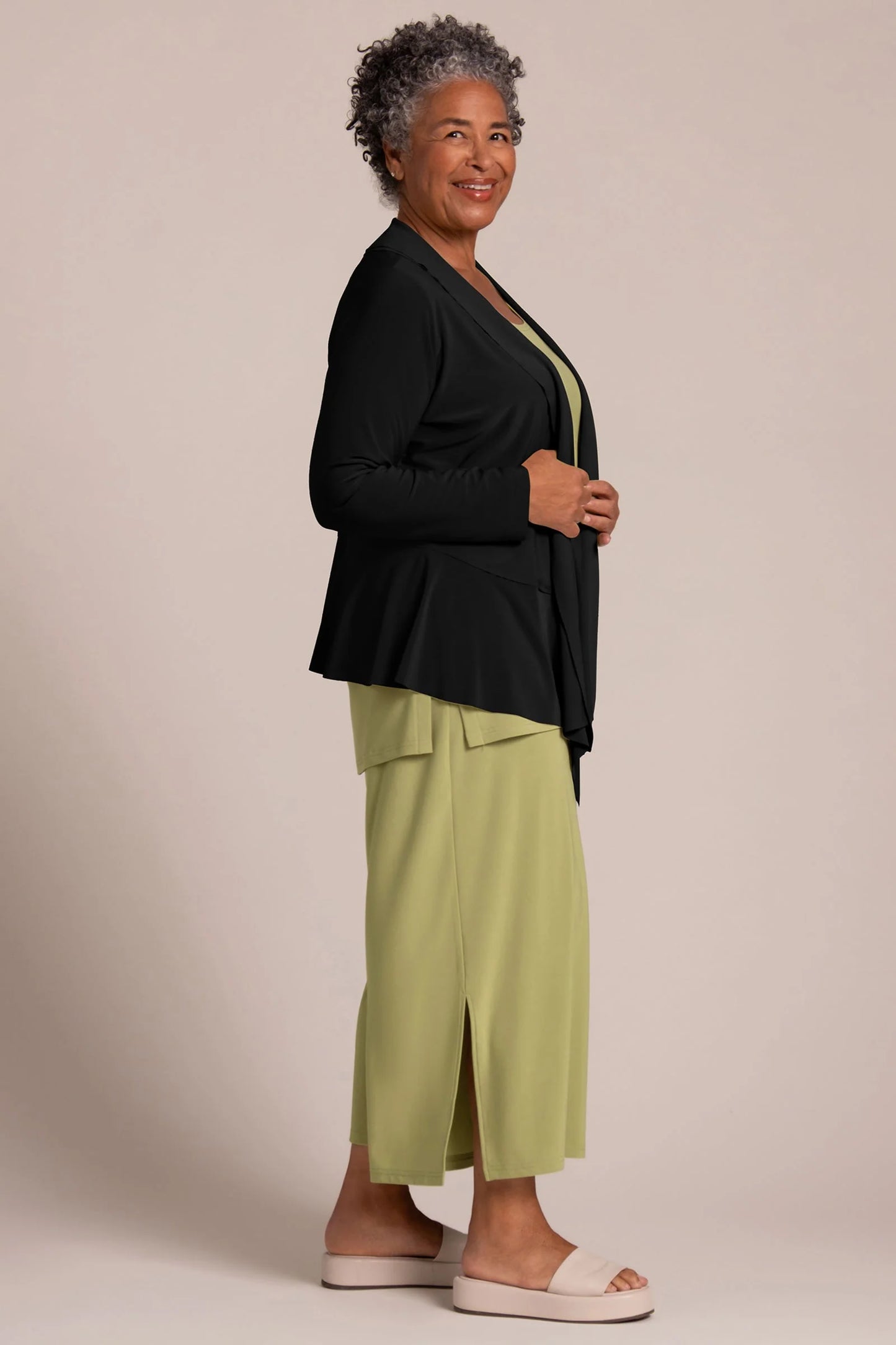 Sympli Splice Roll Neck Cardigan