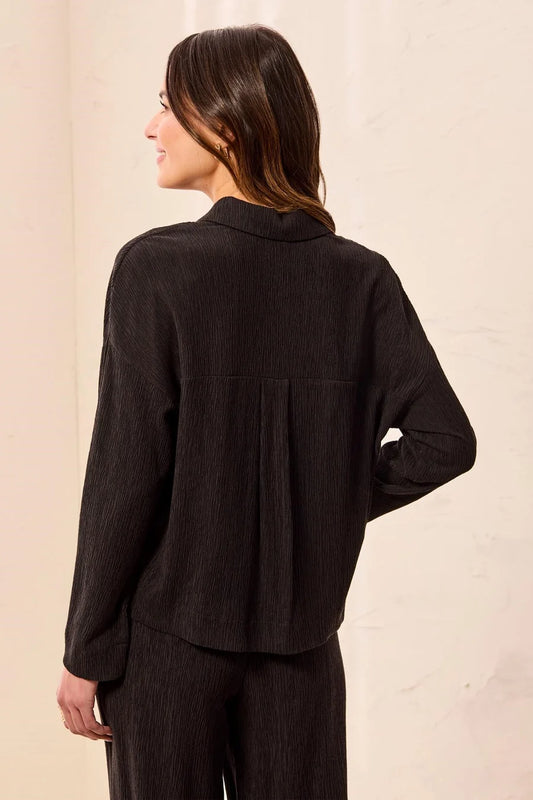 Tribal Crinkle Lyocell® Long Sleeve Button Front Shirt