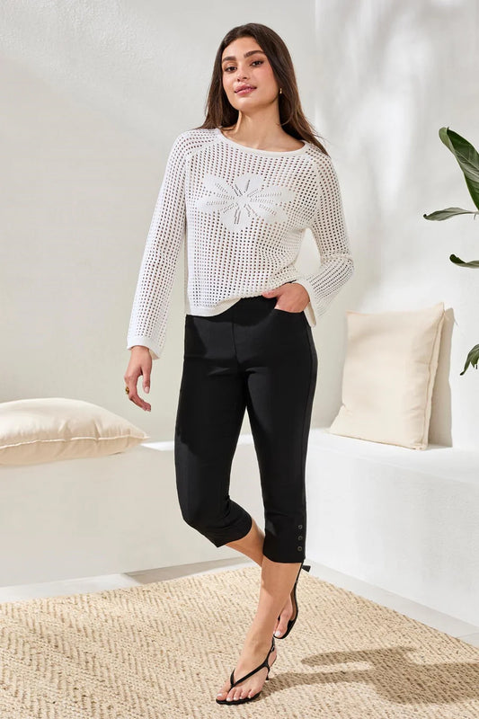 Tribal Flatten It® Slim Leg Capris With Snap Vent