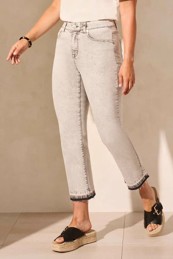 Tribal Sophia Curvy Mirco Flare Crop Jeans