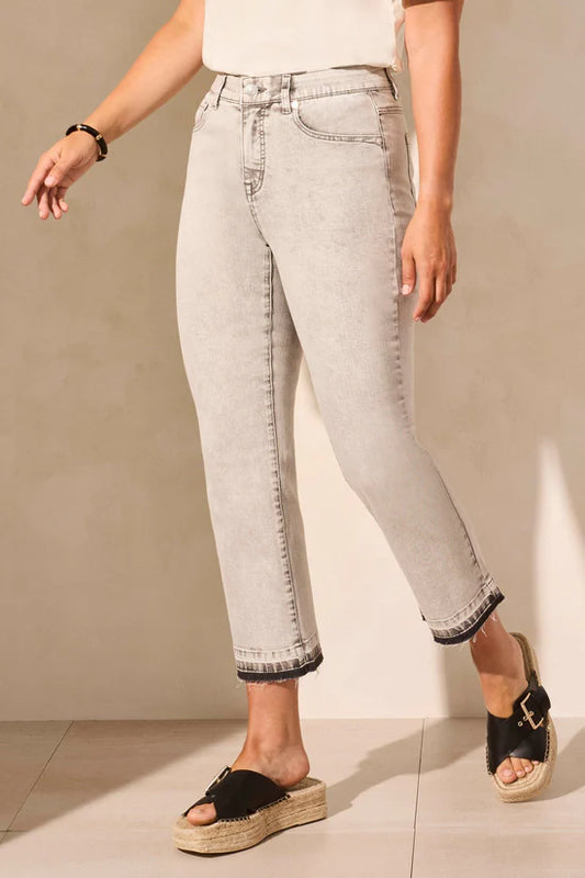 Tribal Sophia Curvy Mirco Flare Crop Jeans