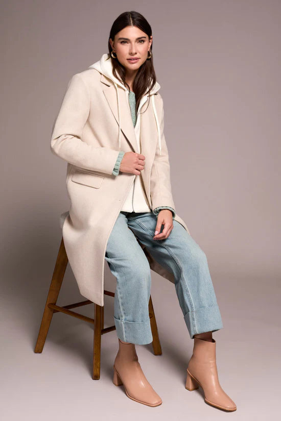 Tribal Ultra-Soft knit Coat With Removable Fooler Hoodie