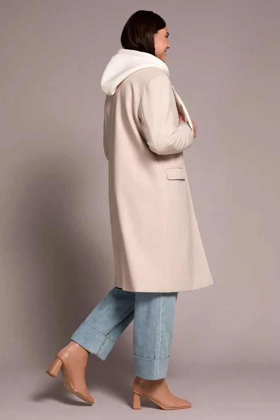 Tribal Ultra-Soft knit Coat With Removable Fooler Hoodie