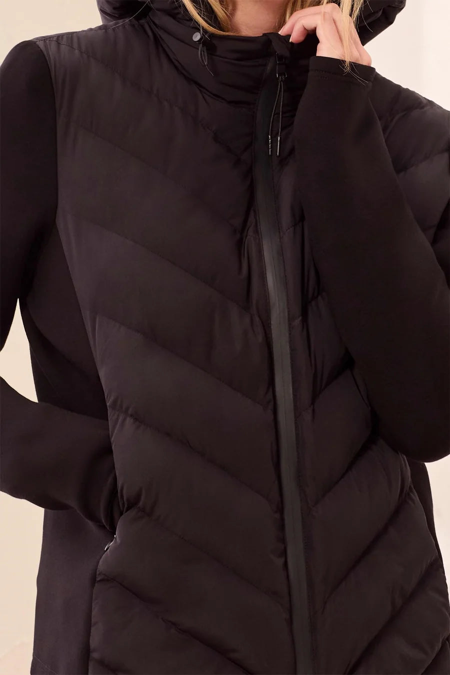 Tribal Water Repellent Hybrid Puffer Jacket With Hood