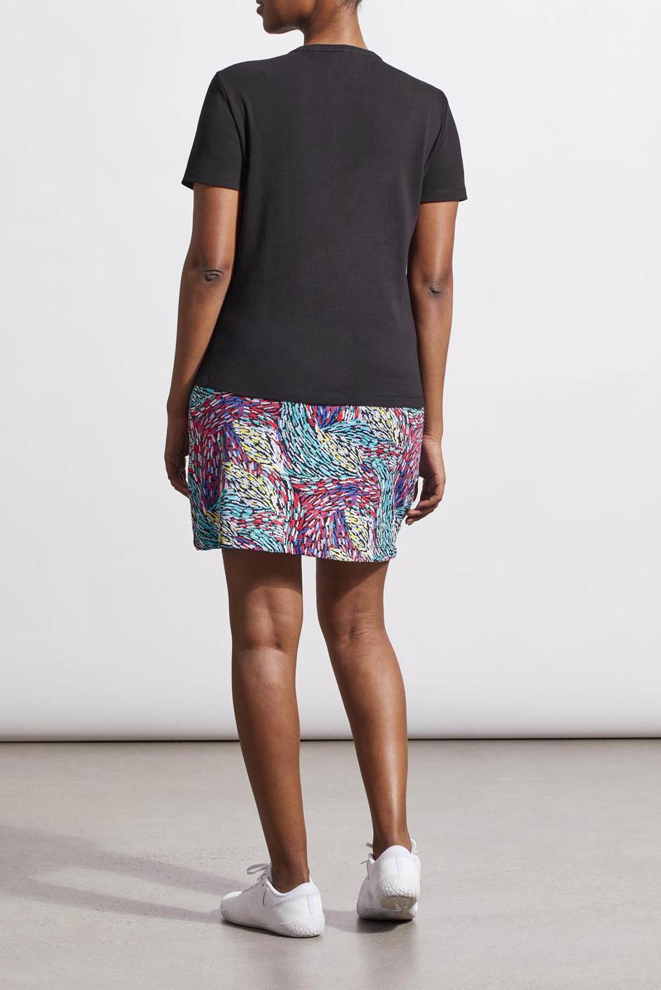 Tribal Short Sleeve Split Neck Top