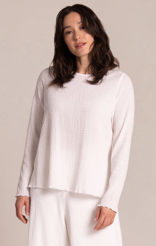 Sympli Pop Crew Neck Top, Long Sleeve