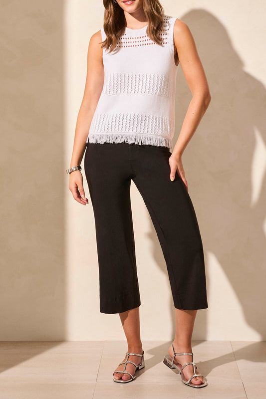 Tribal Sleeveless Sweater W/ Hem Fringe