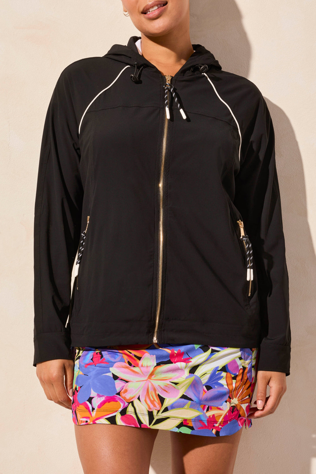 Tribal L/S Hooded Jacket W/ Contrast Detail
