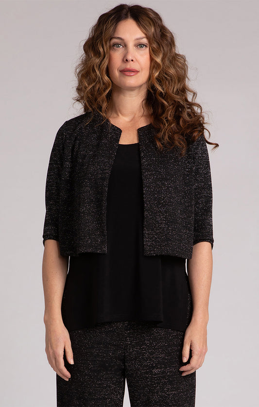 Sympli Classic Bolero Cardigan, Metallic Gold