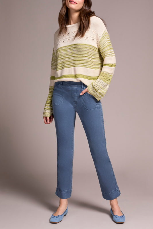 Tribal Pull On Ankle Pant With Side Detail