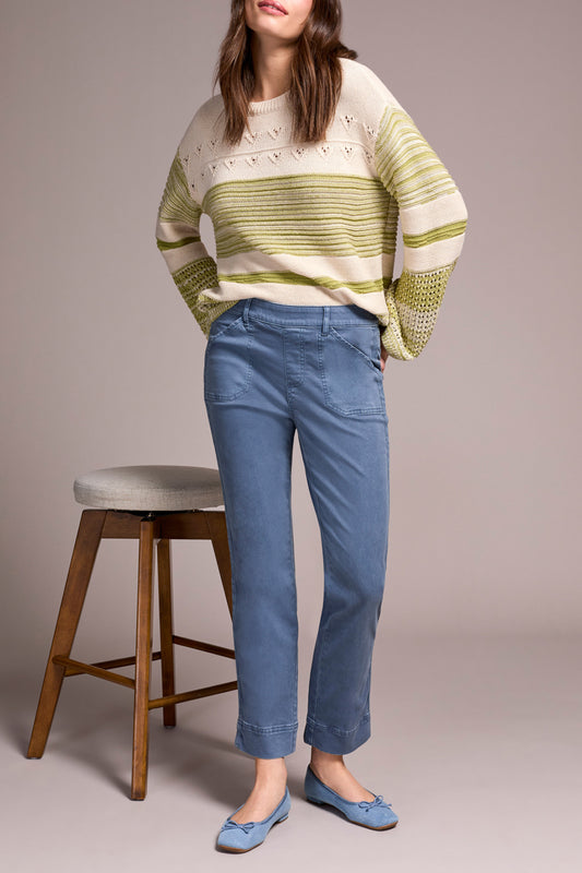 Tribal Pull On Ankle Pant With Side Detail