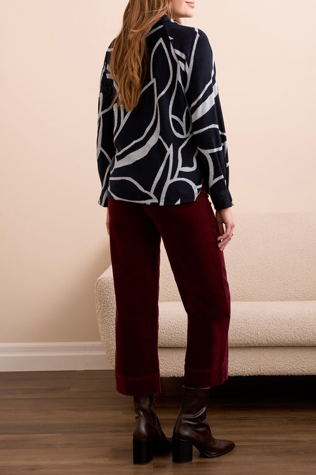Tribal Henley Top W/ Side Slits