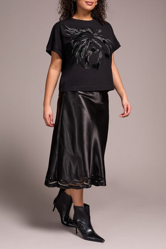 Tribal Embroidered Cap Sleeve Top