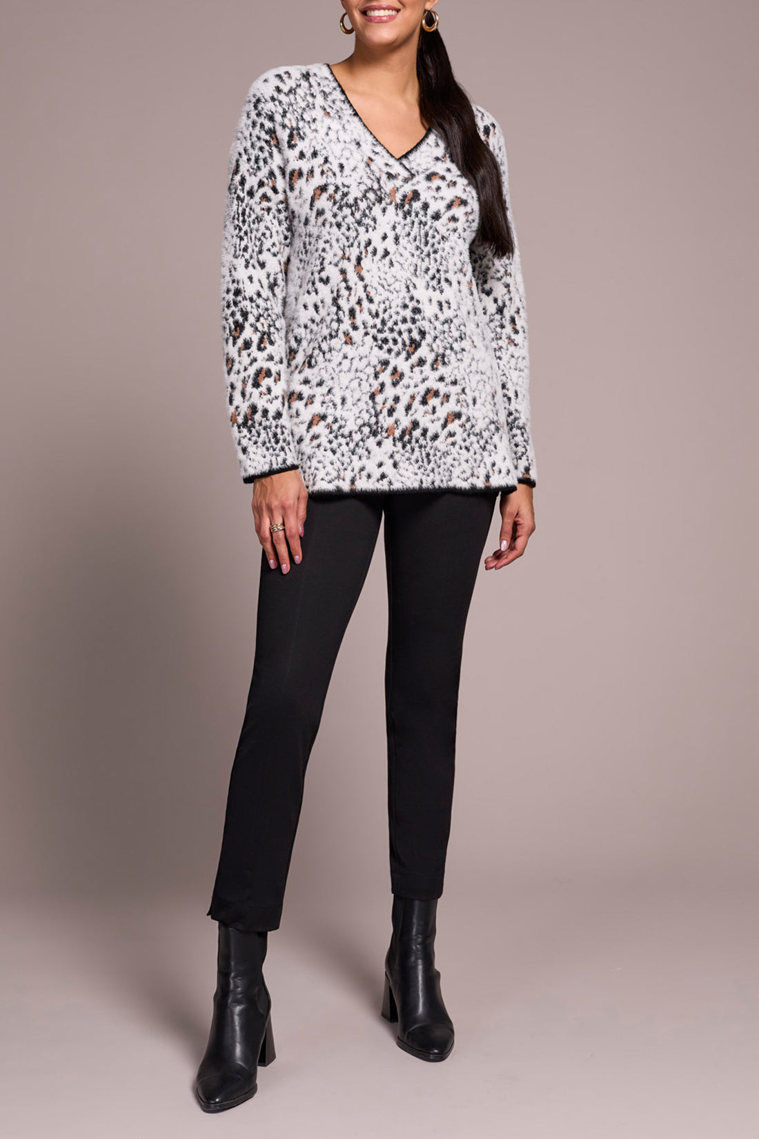 Tribal Long Sleeve V Neck Sweater