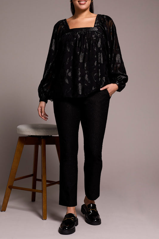 Tribal Square Neck Lined Blouse
