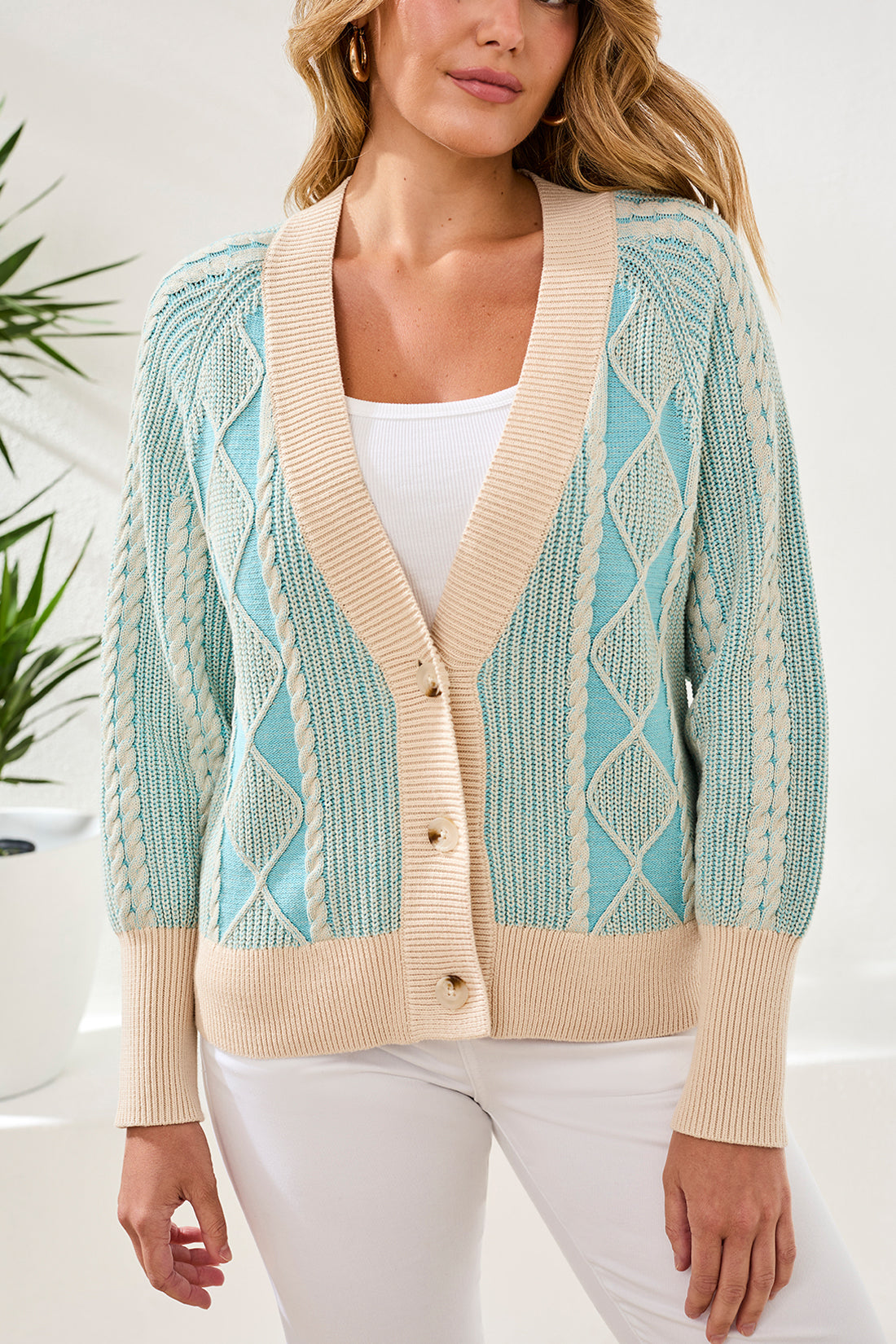 Tribal Long Puff Sleeve Sweater