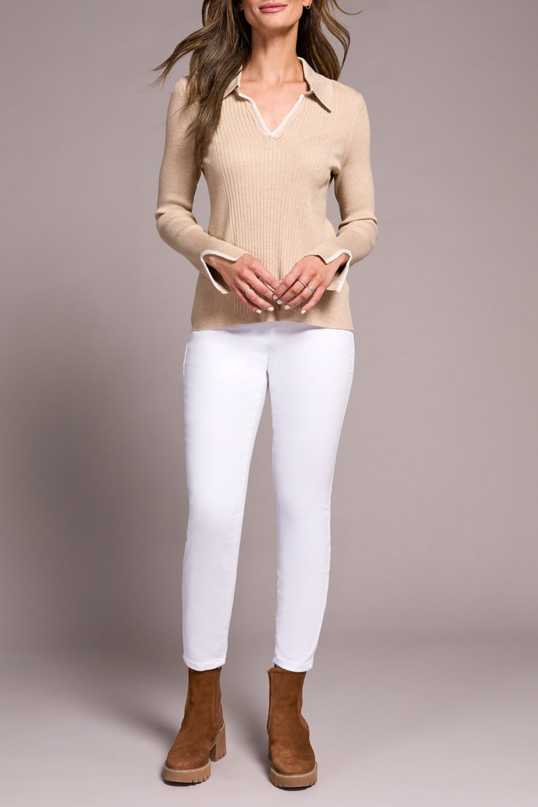 Tribal Long Sleeve Polo Neck Sweater W/ Blanket