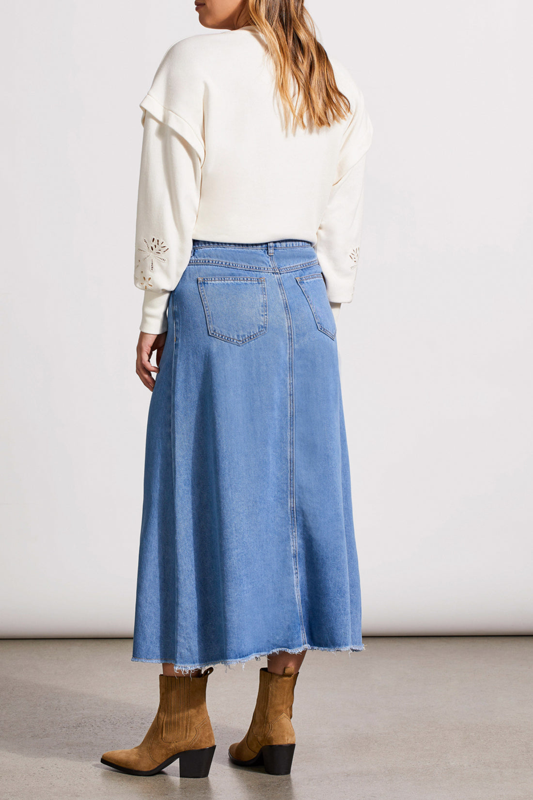 Tribal Button Down Midi Skirt W/ Pockets