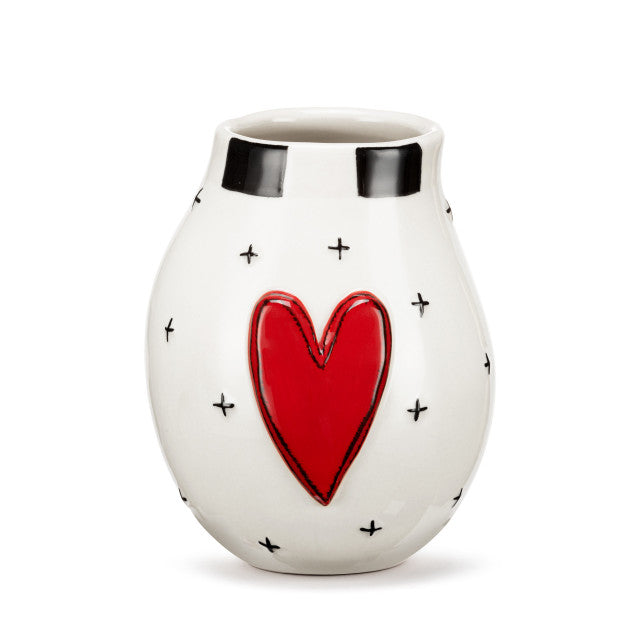 Ceramic Red Mini Heart Vase