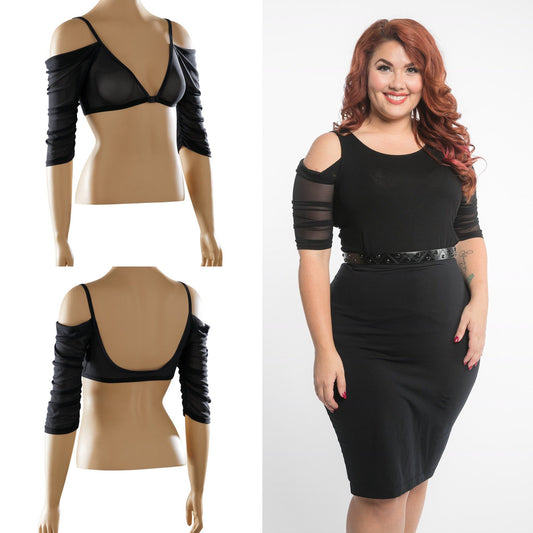 Sleevey Wonders - Waterfall 1/2 Sleeve Black Mesh