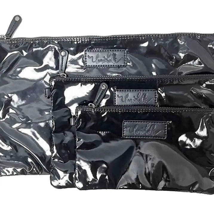 3 Piece Cosmetic Bag Wristlet Set