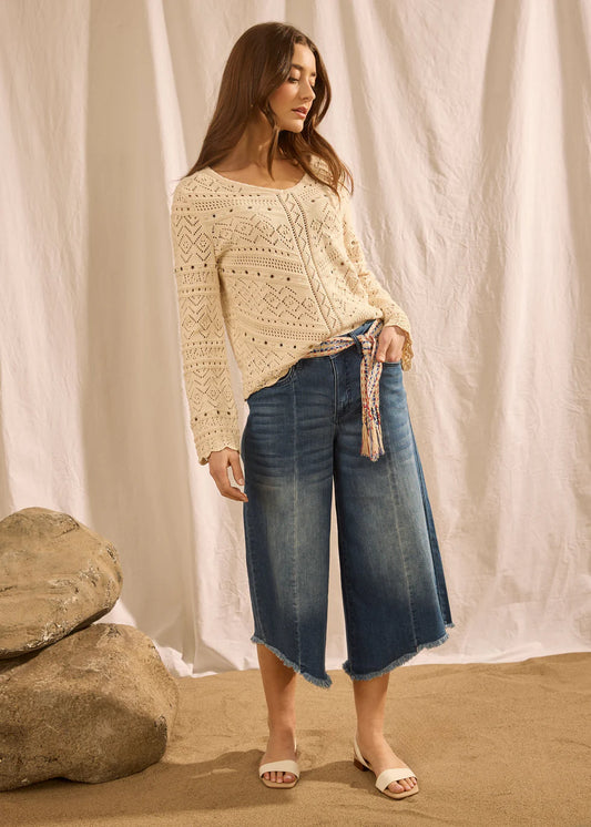 FDJ Loose Mid-Rise High Low Crop