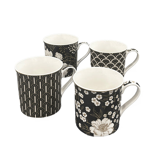 4 PC Art Deco Mugs