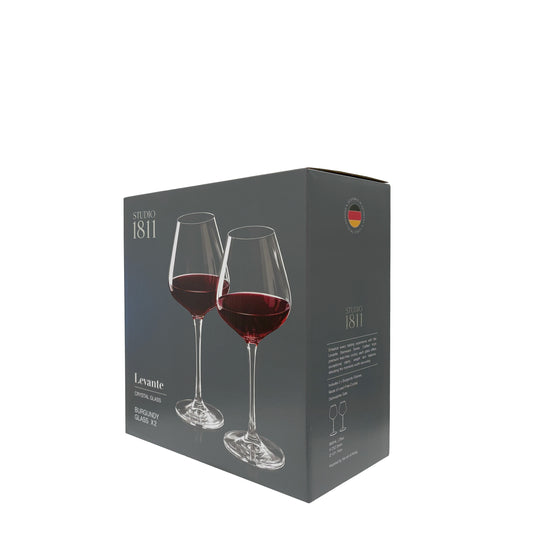 Set of 2 Burgundy Wine Glasses